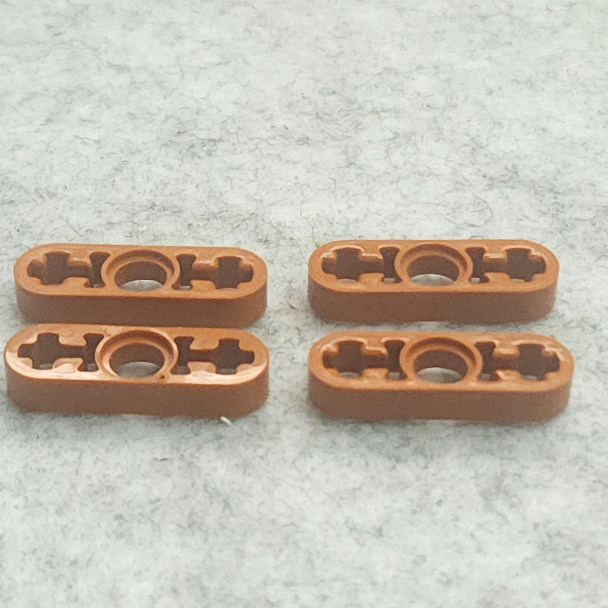 LEGO Technic Liftarm Thin 1x3 Axle Holes 6632 Dark Orange Lot of 4