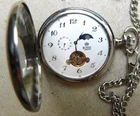 NO RESERVE Royal london Silver Plated Half Hunter Pocket Watch & Chain Vintage