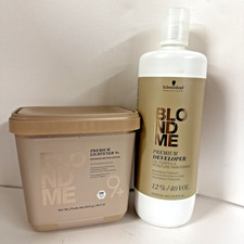 Schwarzkopf BlondMe Lightener 9 28.2 oz  Developer 12 40 Vol Liter Duo