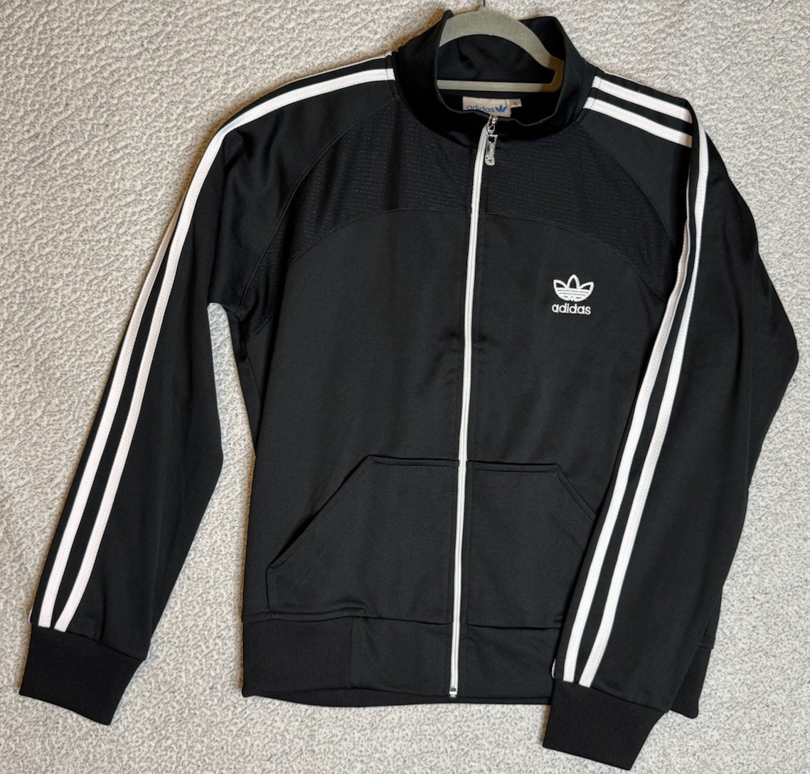 ADIDAS Track Suit 70’s 80’s Women’s XL Rare Vintage Black White Stripe Perfect