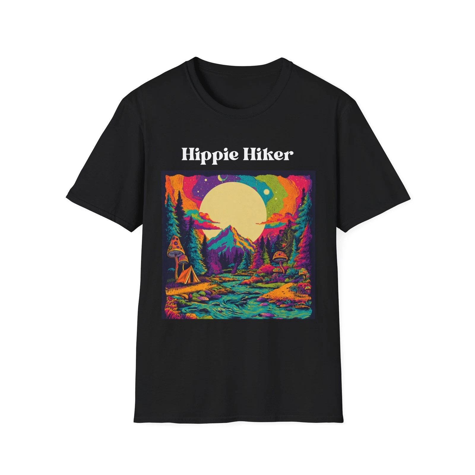 Hippie Hiker T-Shirt Psychedelic Camping Graphic Tee | Trippy Outdoorsy