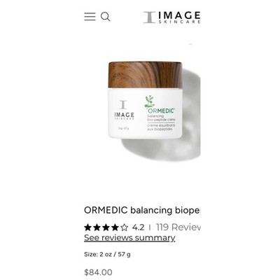 IMAGE Skincare ORMEDIC Balancing Bio-Peptide Creme 2oz 57g Moisturizer