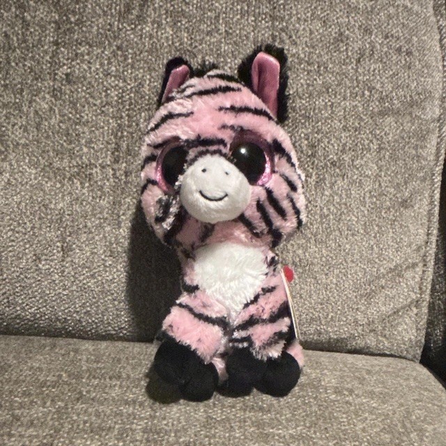 Ty Beanie Boos Zoey Pink Zebra Plush Stuffed Animal 2013 Recommended 3+