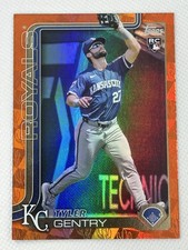 Tyler Gentry 2025 Topps Orange Rainbow Foil SSP Rookie Kansas City Royals #/25
