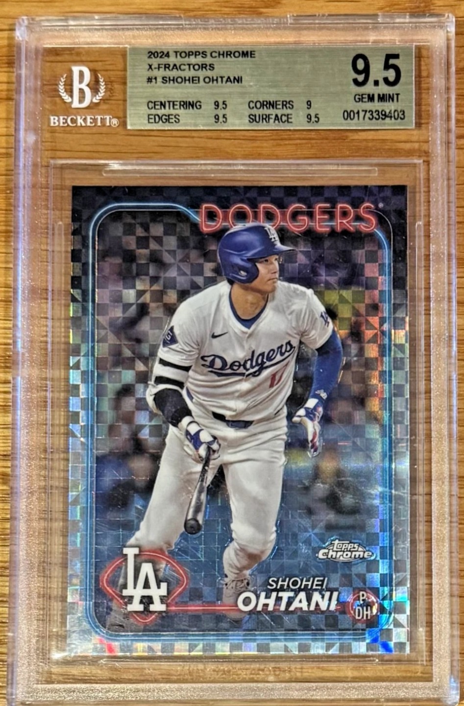 Shohei Ohtani 2024 Topps Chrome X-Fractor #1 BGS 9.5 Mint LA Dodgers Refractor