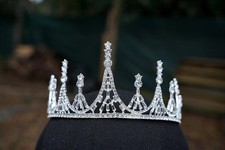 Ice Queen Crystal Silver Crown Tiara, Princess Tiara, Wedding Headband Bridal
