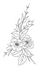 Embroidery Transfer Iron On Flower Floral Arrangement Posy Garden 15 x 8 cm