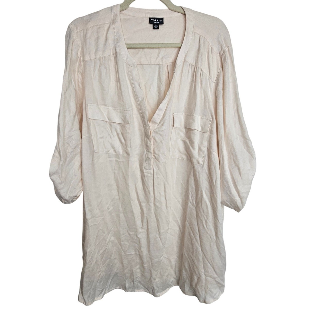 Torrid Harper Blouse Plus Size 3X Soft Cream Minimalist Career Corp Effortless