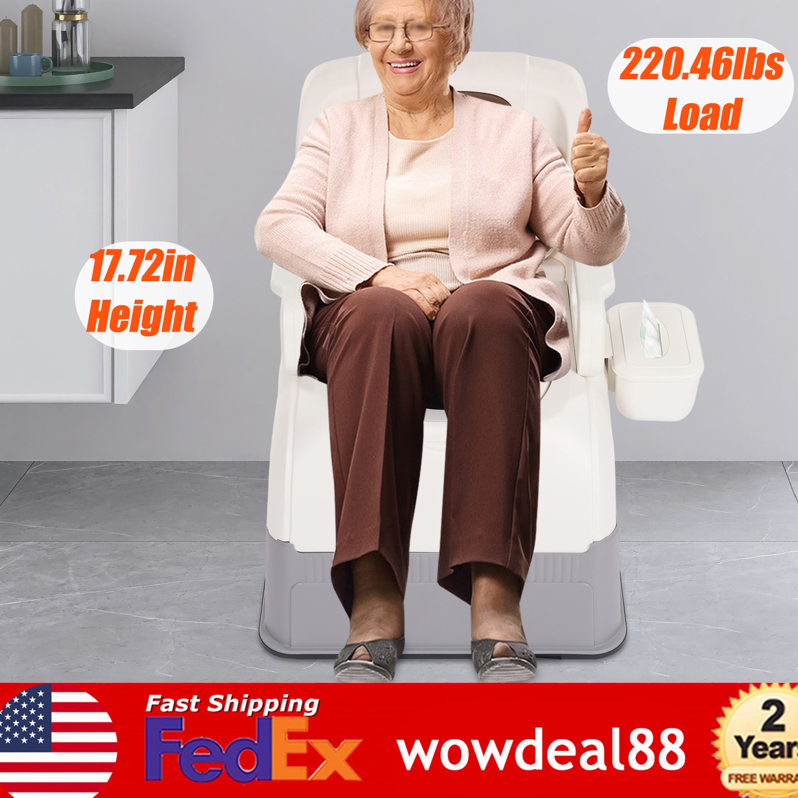 Bedside Commode Chair Portable Toilet Suit For Elderly Pregnant Women Disabled