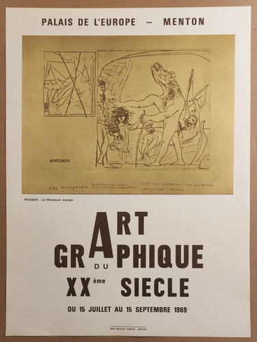 Pablo PICASSO - Affiche originale d'exposition, Palais de l'Europe, Menton