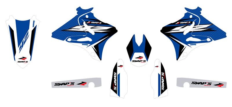 Kit déco Diamond Light pour YAMAHA YZ - Vinyle adhésif bleu haute densité 450 microns