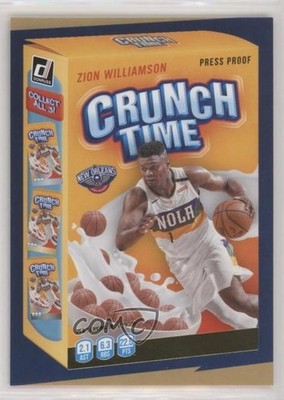 2020-21 Panini Donruss Crunch Time Press Proof Zion Williamson #9 9l4