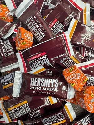 Zero Sugar Chocolate Candy Bag, Assorted Flavors, 1 Pound, brown 