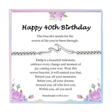 40th Birthday Gifts for Women, Cool Wave Birthday Bracelet Decoration Gifts for