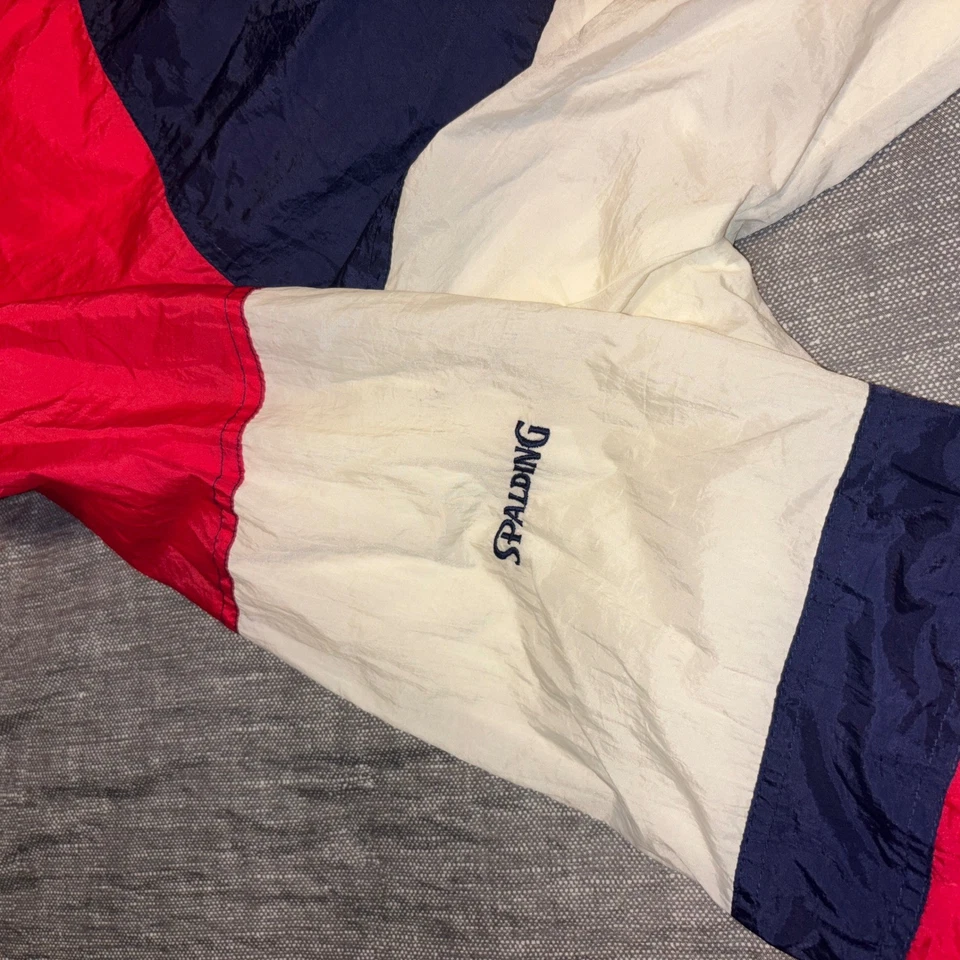 Spalding Windbreaker Jacket Full Zip Color Block Vintage 90s M - Image 4 of 4
