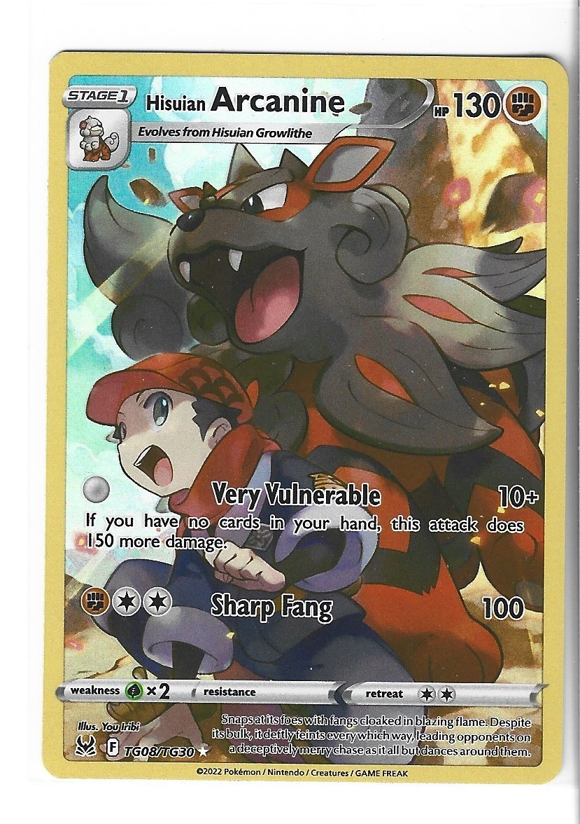 Hisuian Arcanine TG08/TG30 Swsh11: Lost Origin Trainer Gallery Holo