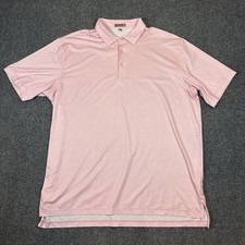 Peter Millar Summer Comfort Mini Check Palmer Pink Polo Self Collar Men's 2XL