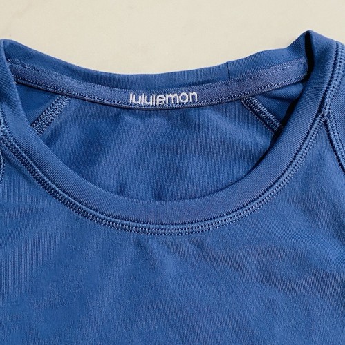 Lululemon Rulu Run Long-Sleeve Shirt Womens Size 8 Blue Running Top Athletic - Picture 7 of 10