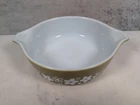 Vintage Pyrex 471 Spring Blossom Crazy Daisy Avocado Green 1 Pint Casserole Dish