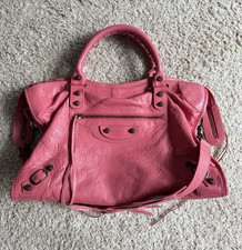 Balenciaga City Pink Medium Bag w/ Detachable Strap Zip PROF REPAINTED 