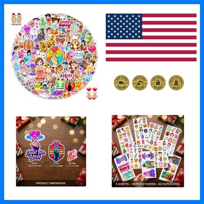 100 PCS Finger Heart Stickers Pack Kpop Love Decal for Adults Teen | Vinyl Wa...