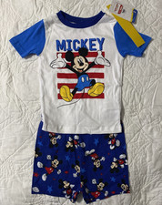 Toddler/Kids 2 Piece Shorts Pajama Set, 5T, Mickey Mouse, 100 Cotton