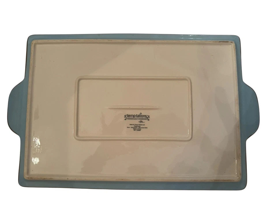 Temptations от Tara синий цветочный кружевной прямоугольный сервировочный поднос блюдо 13,5 * 9 дюймов - Изображение 4 из 4