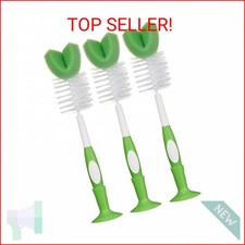 Amazon Brand - Mama Bear Baby Bottle Brush with Nipple Cleaner and Suction Cup S