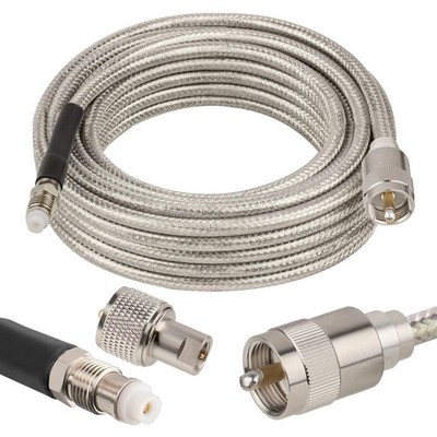CB Coax Cable 25ft,Low Loss RG8X Stranded Core CB Antenna Cable with PL-259 and