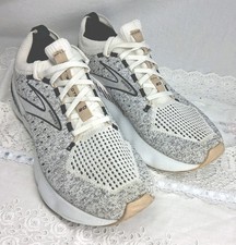Brooks Glycerin StealthFit 20 Women 8.5 White Black Knit Running Shoes Workwear