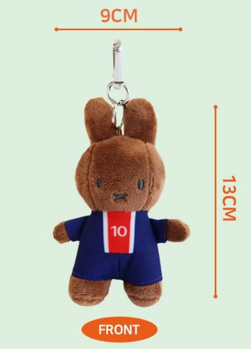 Miffy Official Plush Doll : World Soccer Melanie 13cm Key ring Bag