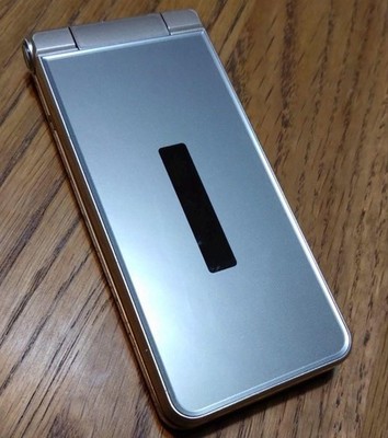 Sharp docomo SH-01J Gold Aquos Keitai Flip Phone SIM Unlocked Tested Japan