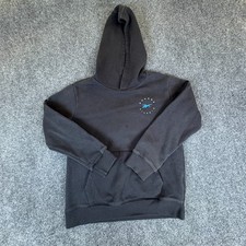 Reebok Classic International Hoodie Kids Medium 10/12 Black Graphic Fleece Lined