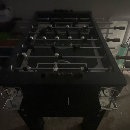 Foosball Table with Balls (full size), black with Silver Accents