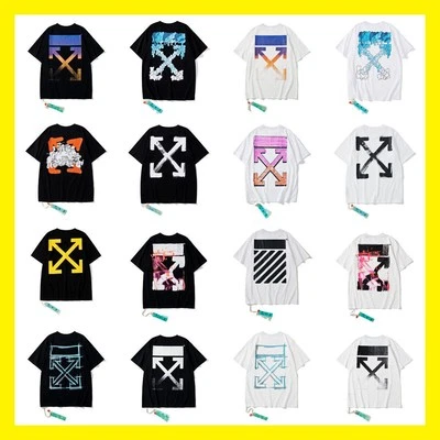 NEW OFF WHITE OW Couple Arrow Print Casual T-Shirt Casual Loose Tee Top Unisex S-6XL