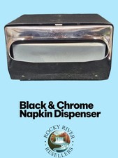 Napkin Dispenser w/ Chrome Faceplate | 2 Sided Tabletop | Black | Vollrath |...
