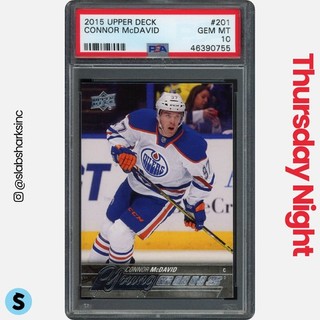 2015 UPPER DECK #201 CONNOR MCDAVID YOUNG GUNS RC ROOKIE PSA 10