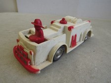Vintage 1940's Dime Store Ideal Friction White Fire Truck 6.5"