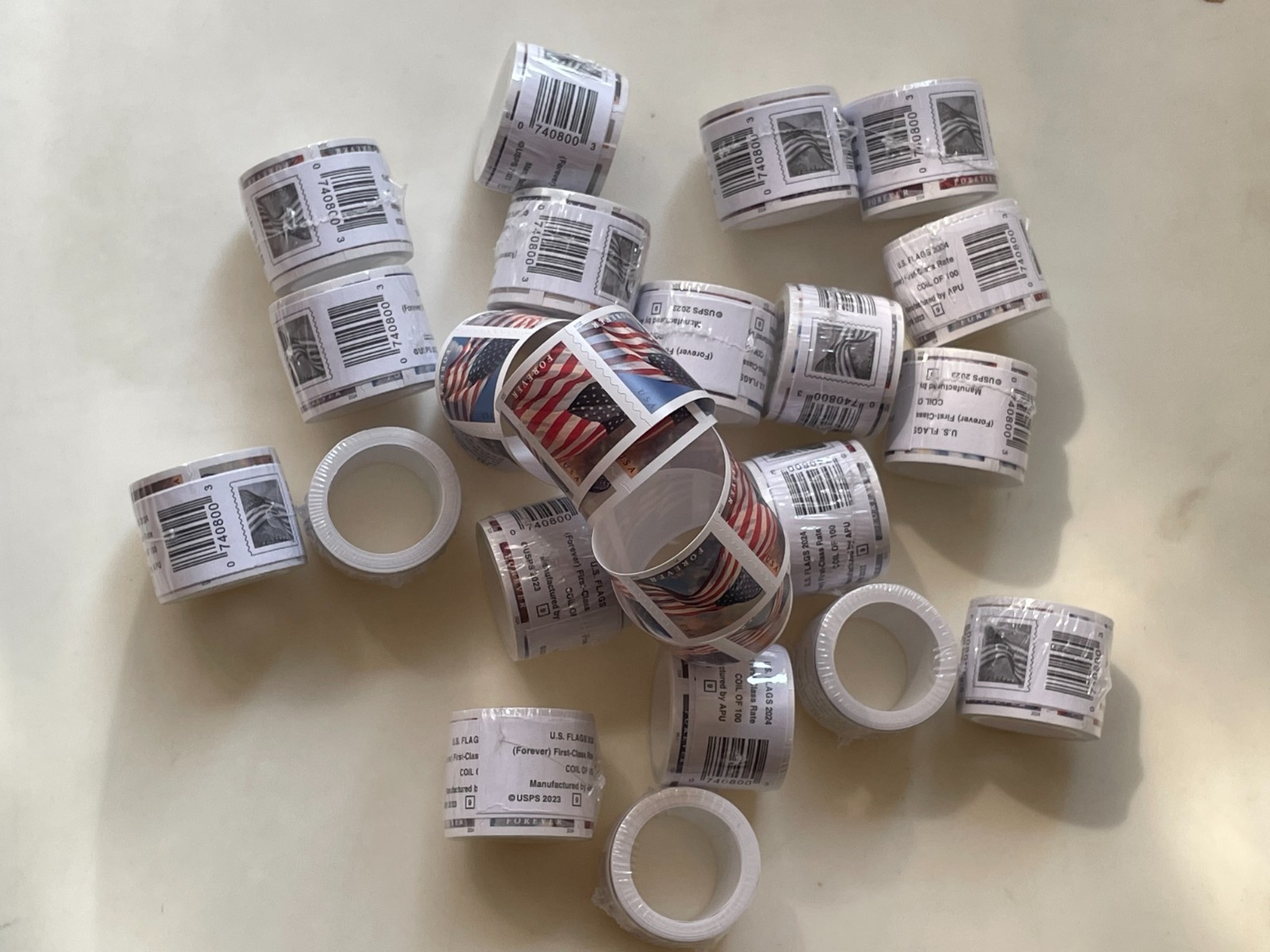 10 rolls of 100 USPS - Postage Free Ship!!-1000 PCS-Special Sale