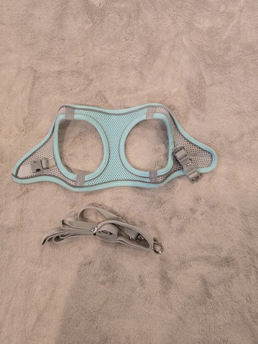 New Cat Dog Harness with Lead Leash Adjustable Vest Mesh Breathable Harness Teal - Picture 4 of 5