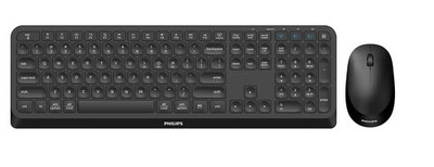 Philips Desktop SPT6407B Kabellose Tastatur-Maus-Kombination Slim Black (SPT6407