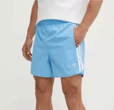 Adidas Originals Sprinter Shorts semi blue burst Trefoil Stripe Men's Sz M NWT
