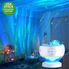 Galaxy Projector Aurora Night Light with 30 Sounds Bluetooth Speaker White