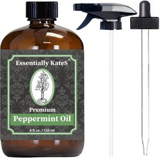 Peppermint Essential Oil 4 oz. with Huge 4 Fl Oz Pack of 1 , Pale Yellow