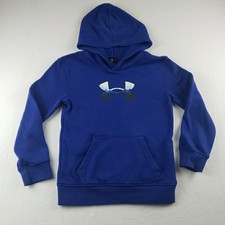 Under Armour Youth Hoodie Size 7 Blue Pullover Hooded Sweatshirt