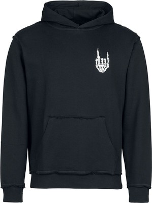 EMP Special Collection Herren schwarzer Kapuzenpullover mit Rippbündchen