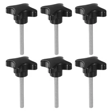 6pcs Star Knobs M8 x 60mm Metric Threaded Stud 60mm 4-Point Head Clamping Screws