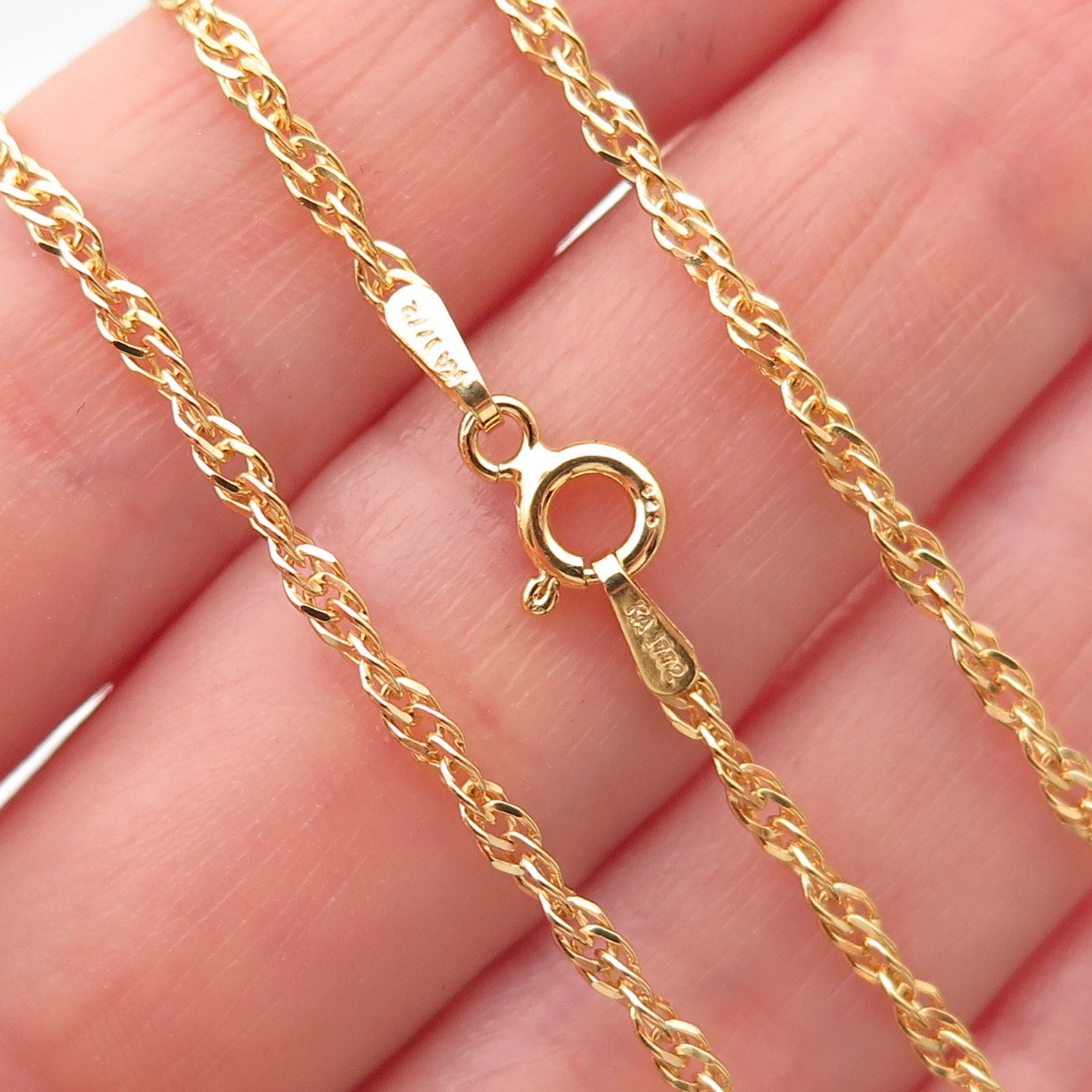 Karizia Spa KA-1772 925 Sterling Gold Plated Italy Singapore Chain