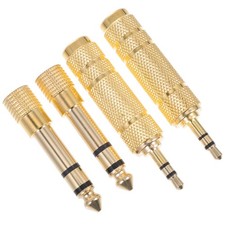 4 Pcs Audio Connectors and Adapters Cable 3.5MM 6.35MM Converters