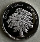 Silver - 1/10 oz .999 Faith Family Freedom Round. May Have Toning